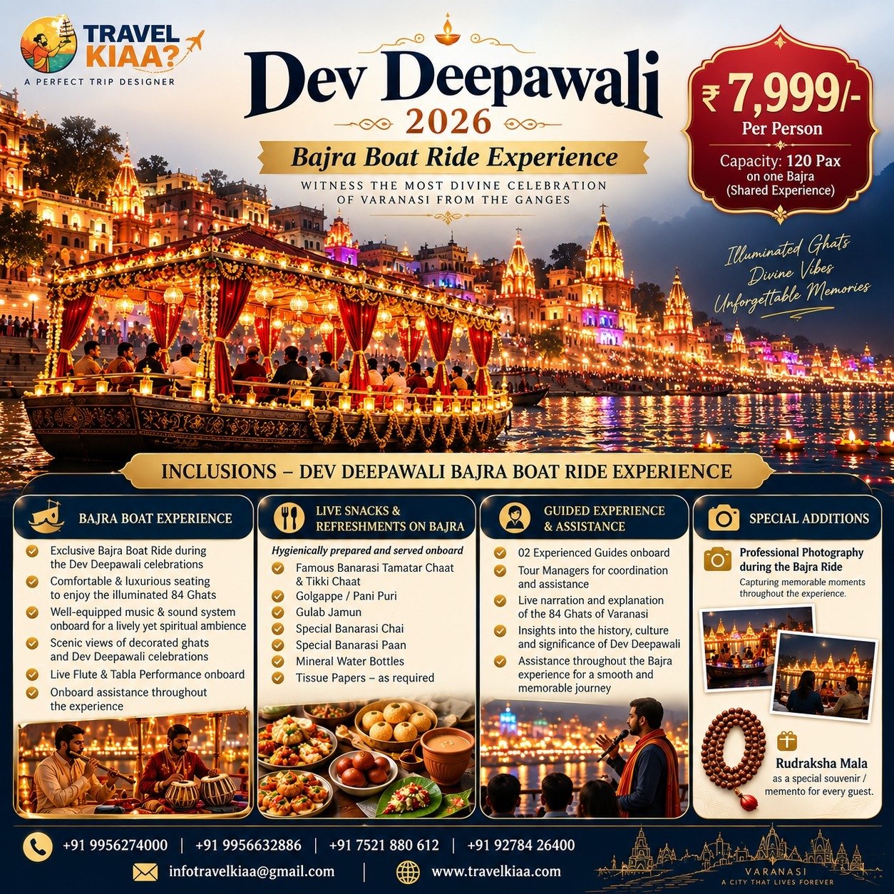 Dev Deepawali Varanasi 2026 Ganga Aarti at Dashashwamedh Ghat with diyas